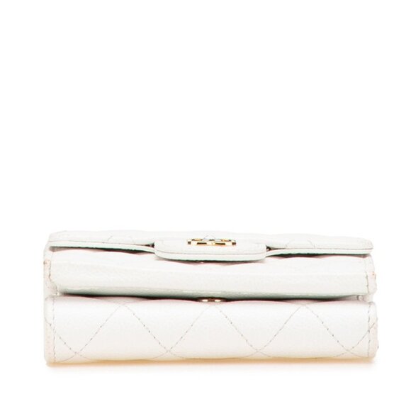 CHANEL Authentic White Caviar Leather Logo Wallet - Picture 3 of 13